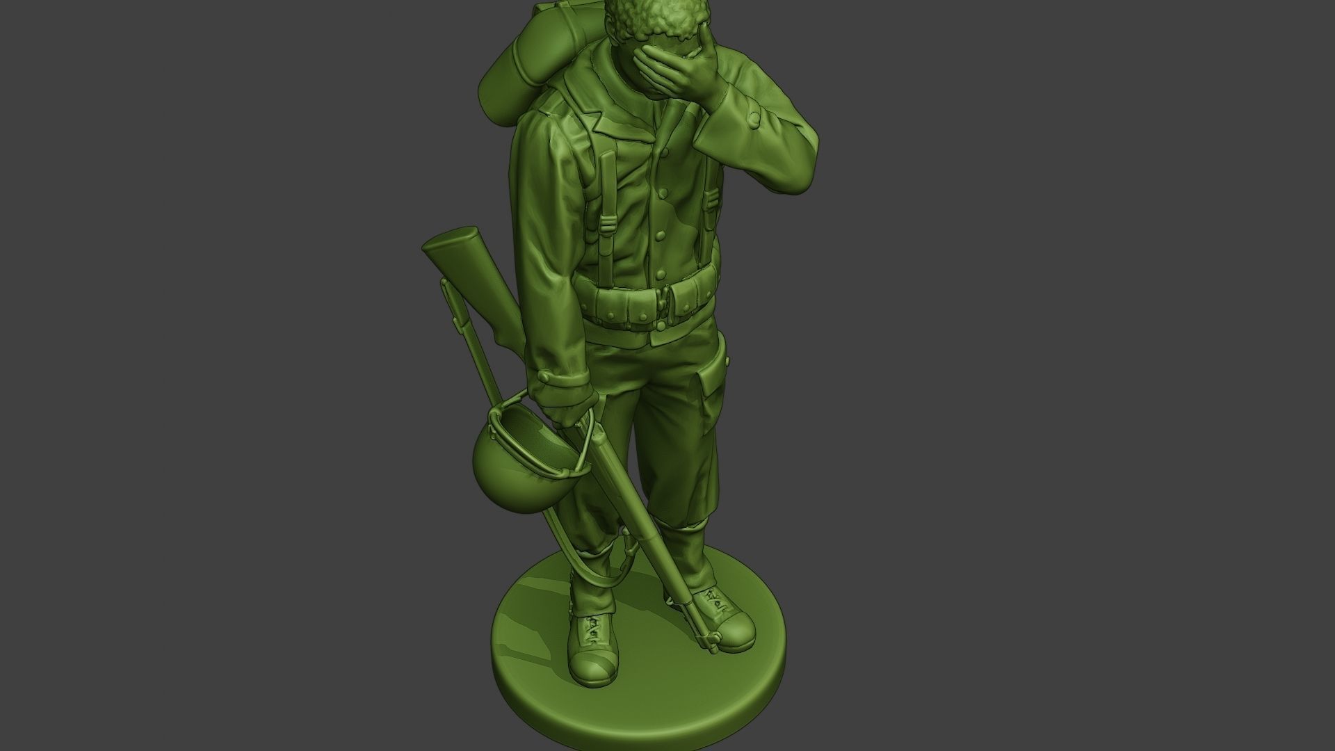 American soldier ww2 Crying A11 3D print model_19