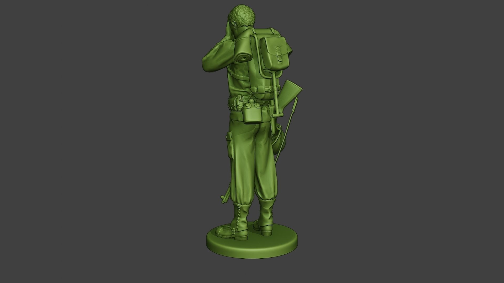 American soldier ww2 Crying A11 3D print model_5