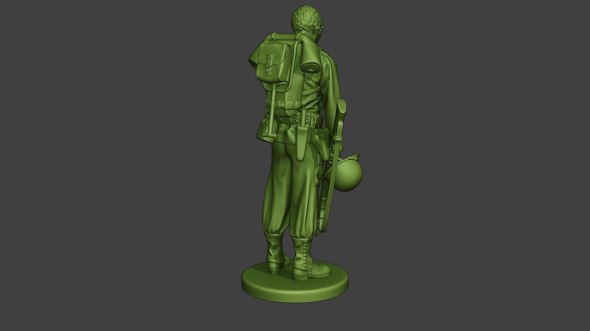 American soldier ww2 Crying A11 3D print model_7
