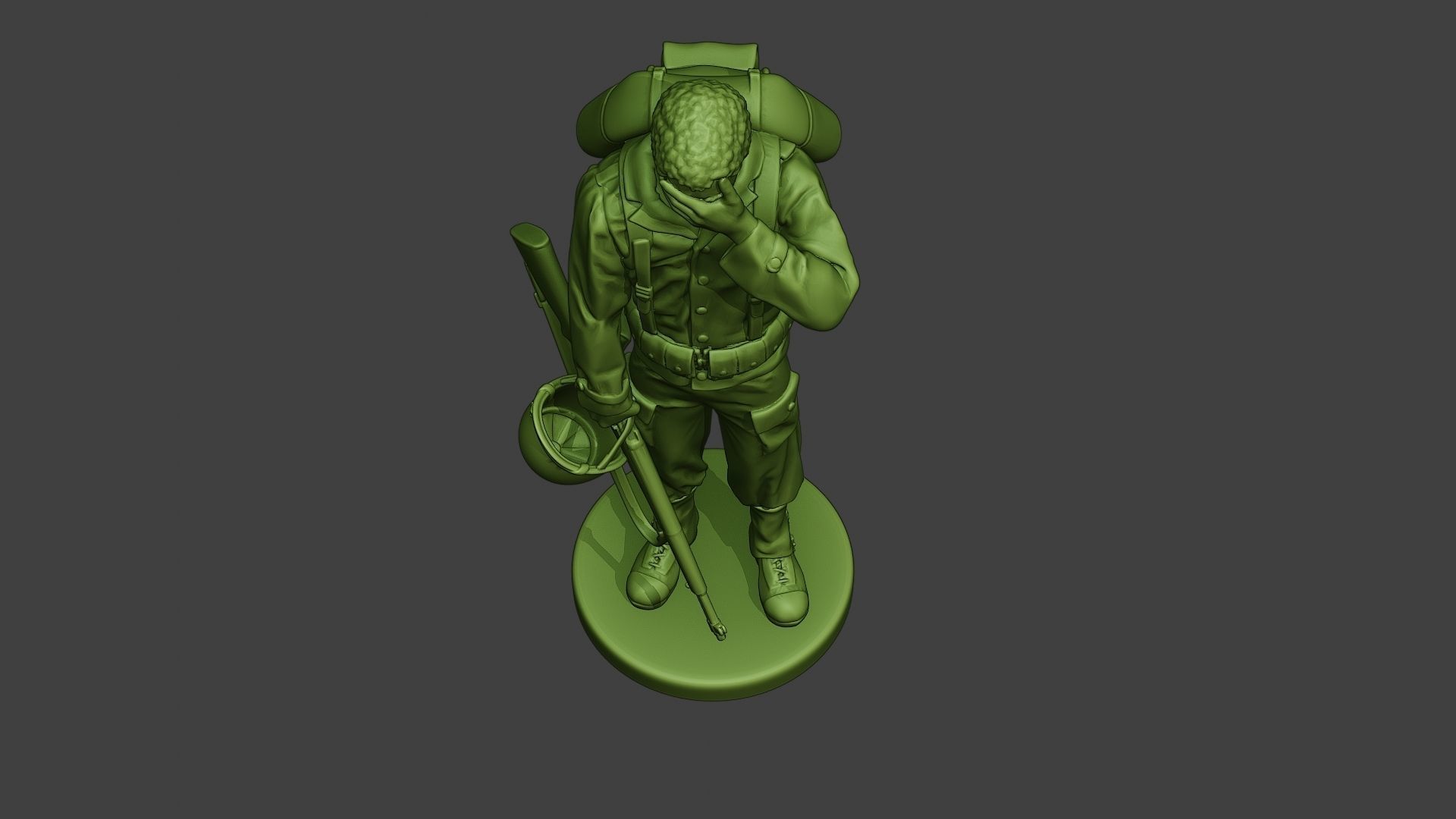 American soldier ww2 Crying A11 3D print model_14