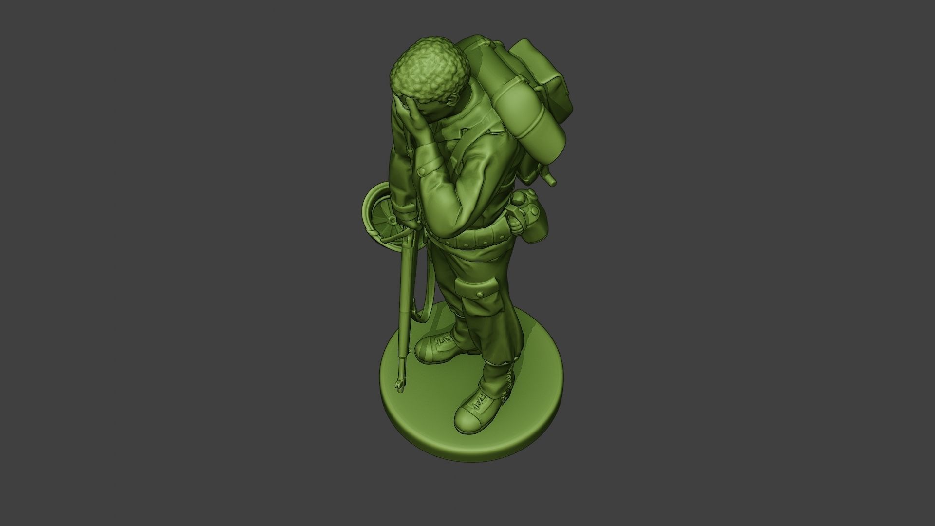 American soldier ww2 Crying A11 3D print model_15