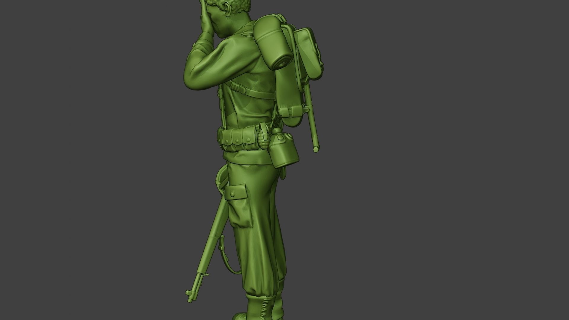 American soldier ww2 Crying A11 3D print model_26
