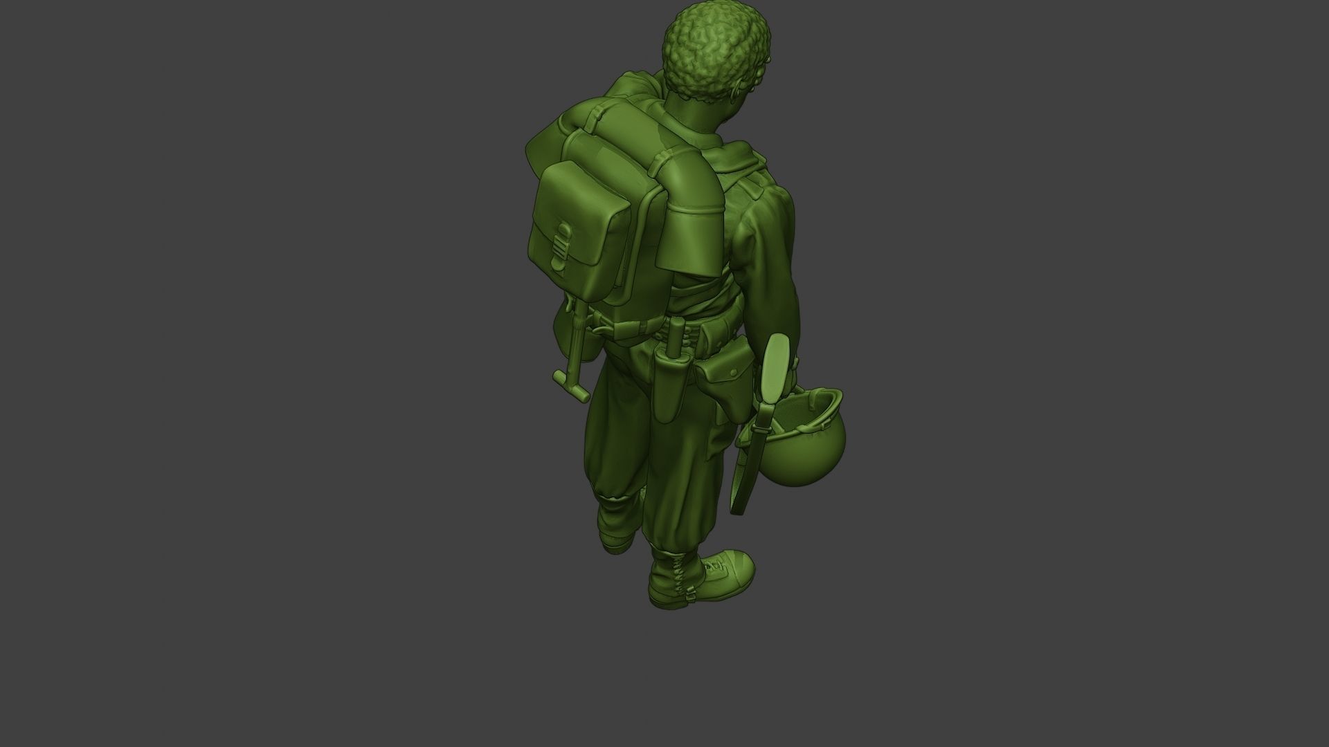American soldier ww2 Crying A11 3D print model_22