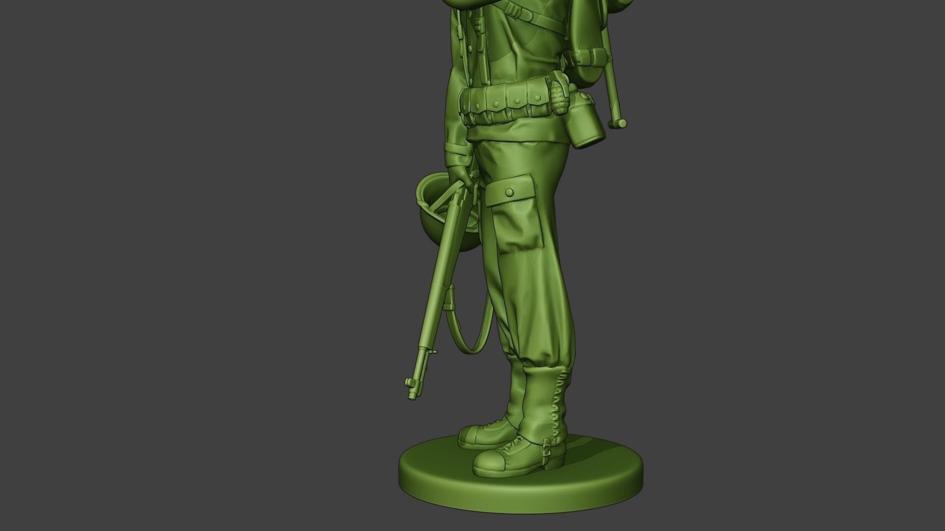 American soldier ww2 Crying A11 3D print model_17