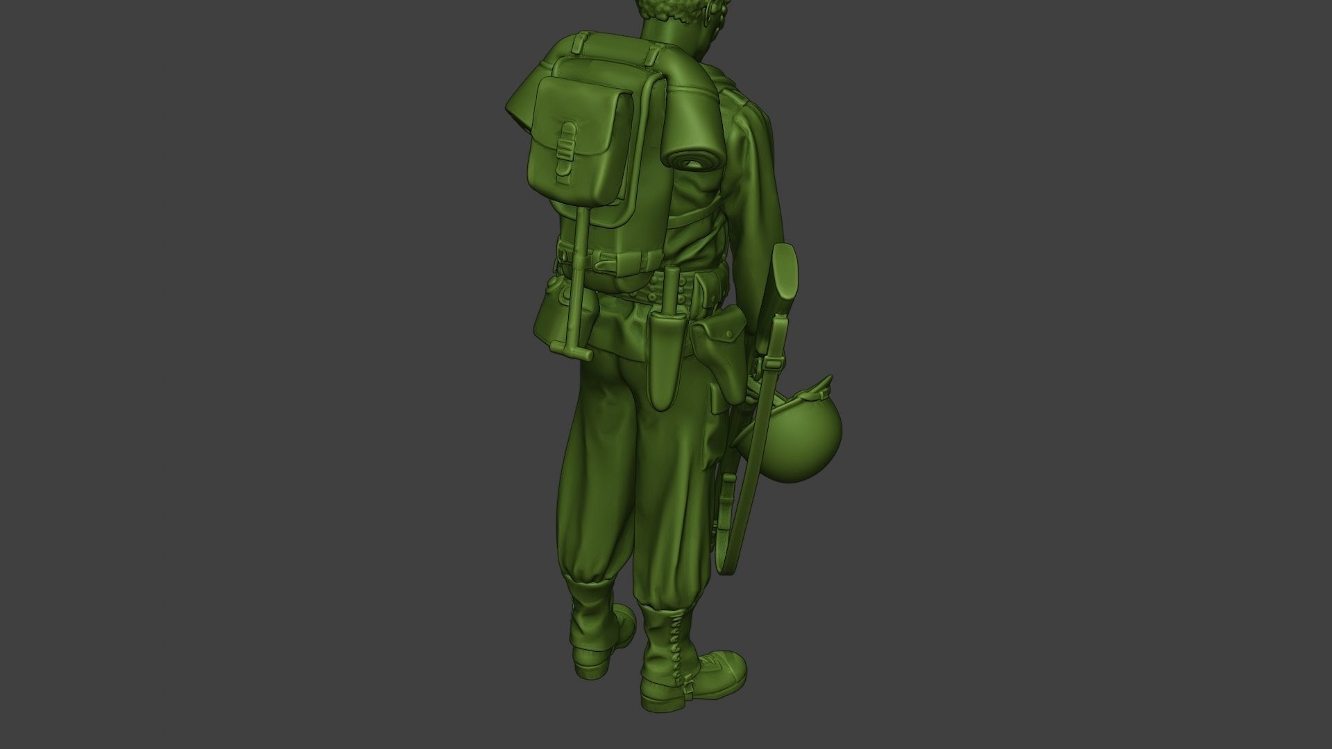 American soldier ww2 Crying A11 3D print model_24