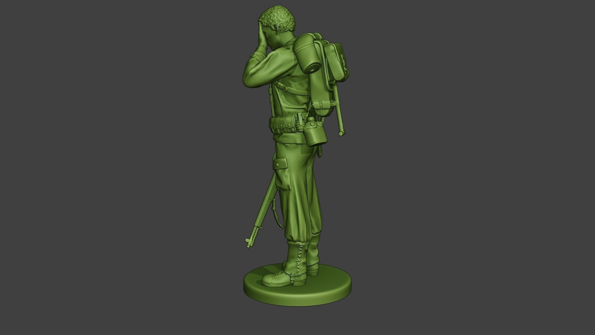 American soldier ww2 Crying A11 3D print model_4
