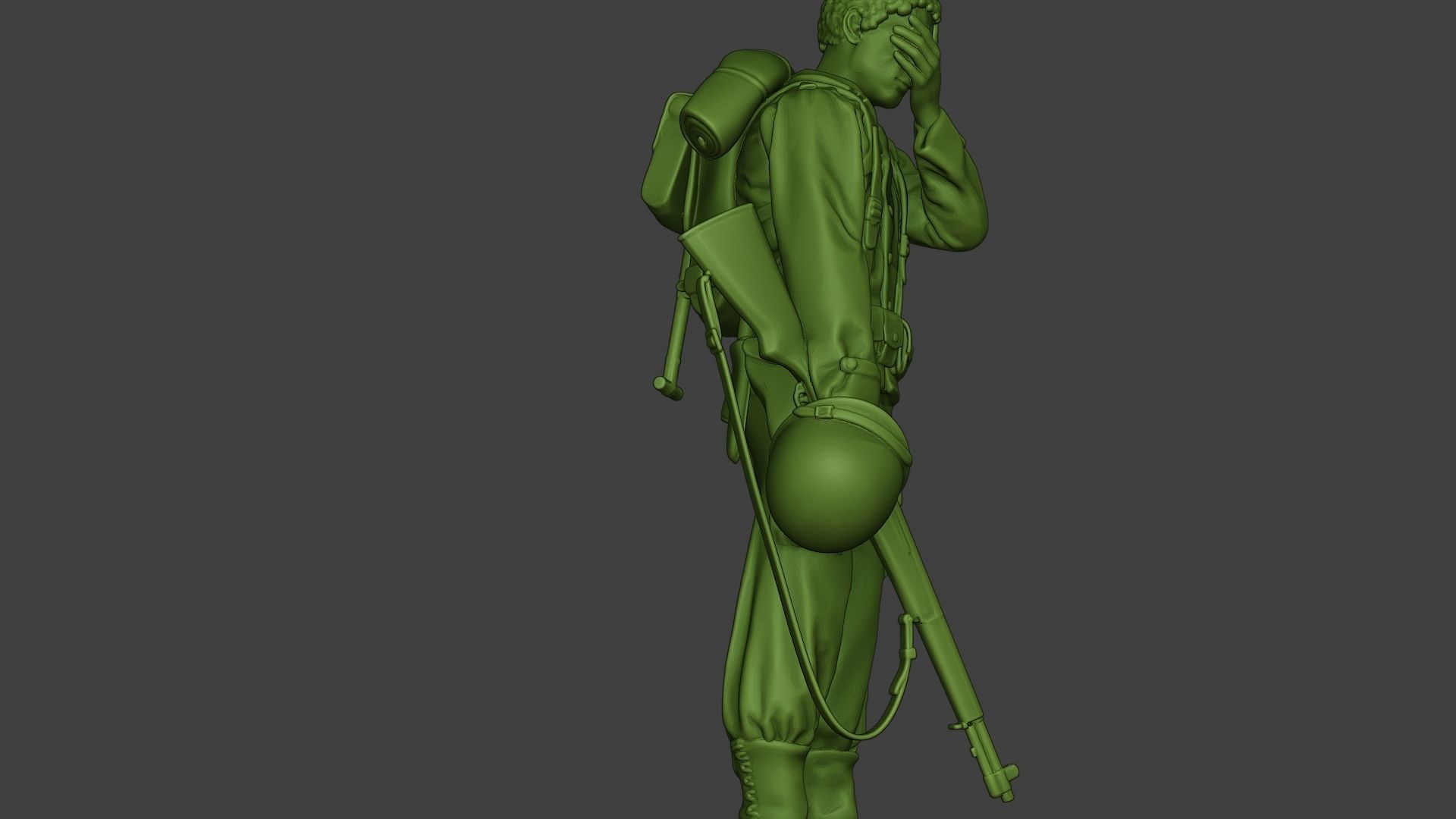 American soldier ww2 Crying A11 3D print model_29