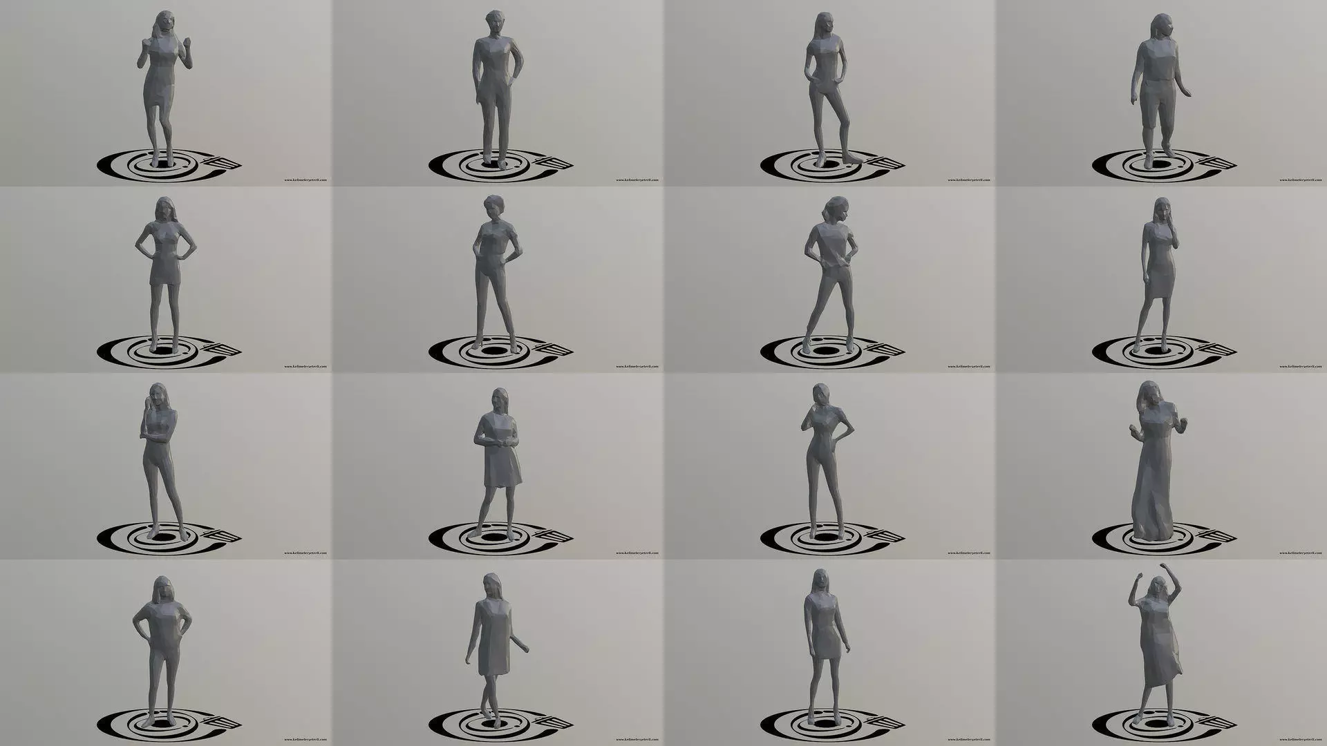 Low Poly People Pack 021 - 30 Pieces R 3D Model Collection_0