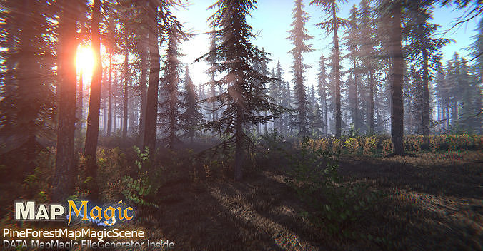 Spruce Trees Pack Unity Low-poly 3D model