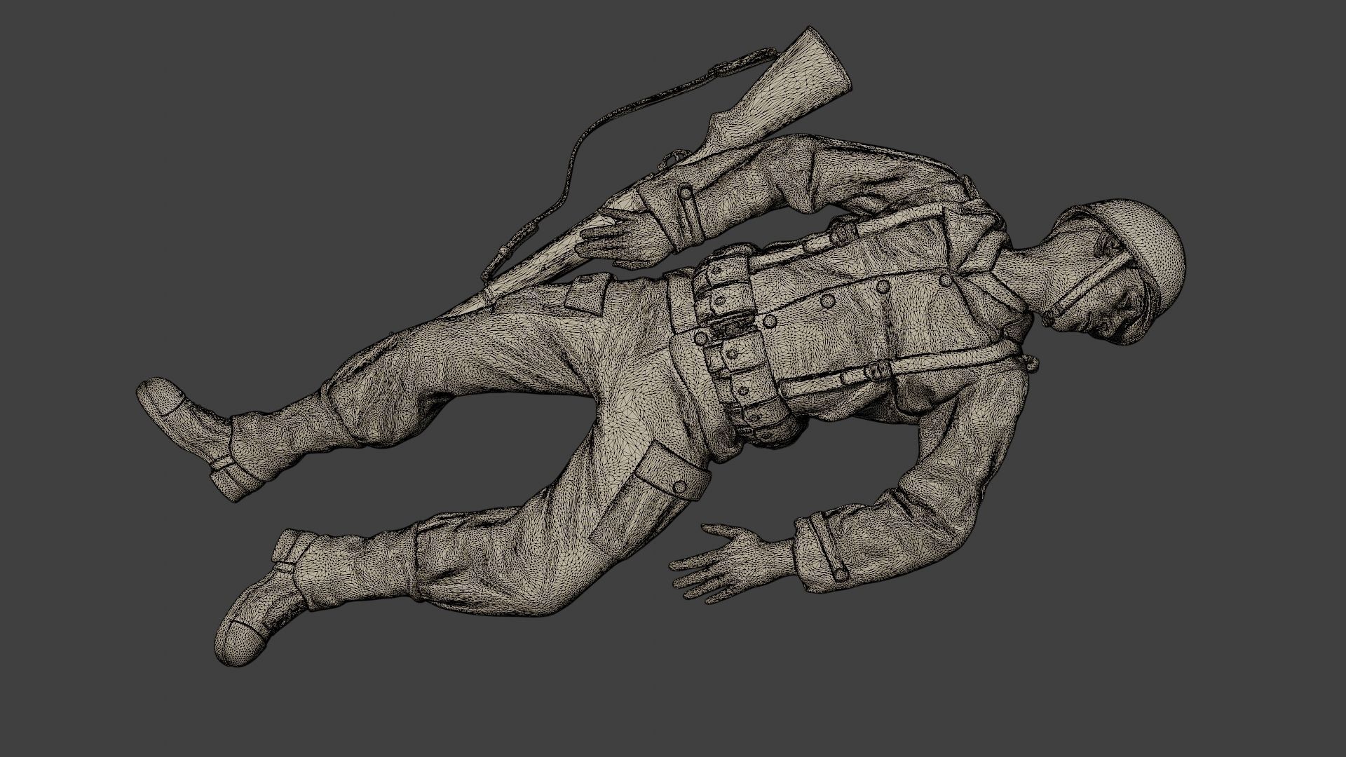 American soldier ww2 killed A11 3D print model_12