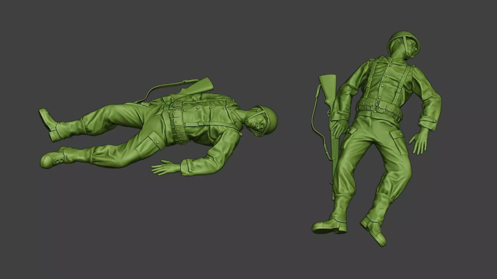 American soldier ww2 killed A11 3D print model_0