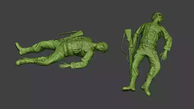 American soldier ww2 killed A11 3D print model