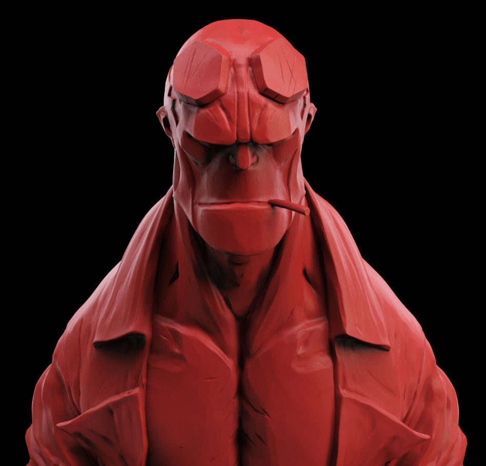 Hellboy Bust 3D print model_1