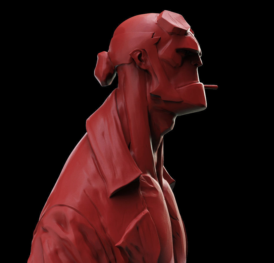Hellboy Bust 3D print model_3