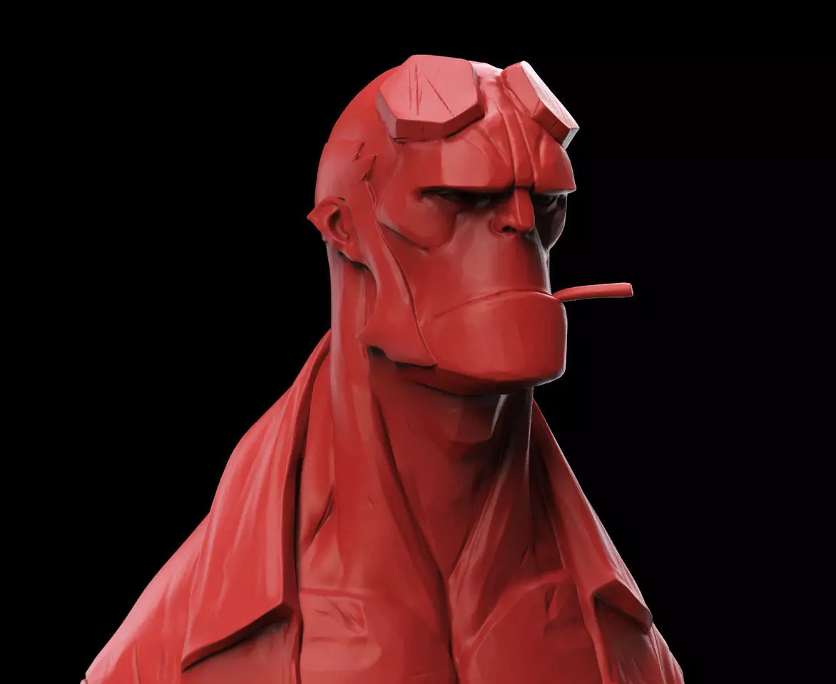 Hellboy Bust 3D print model_0