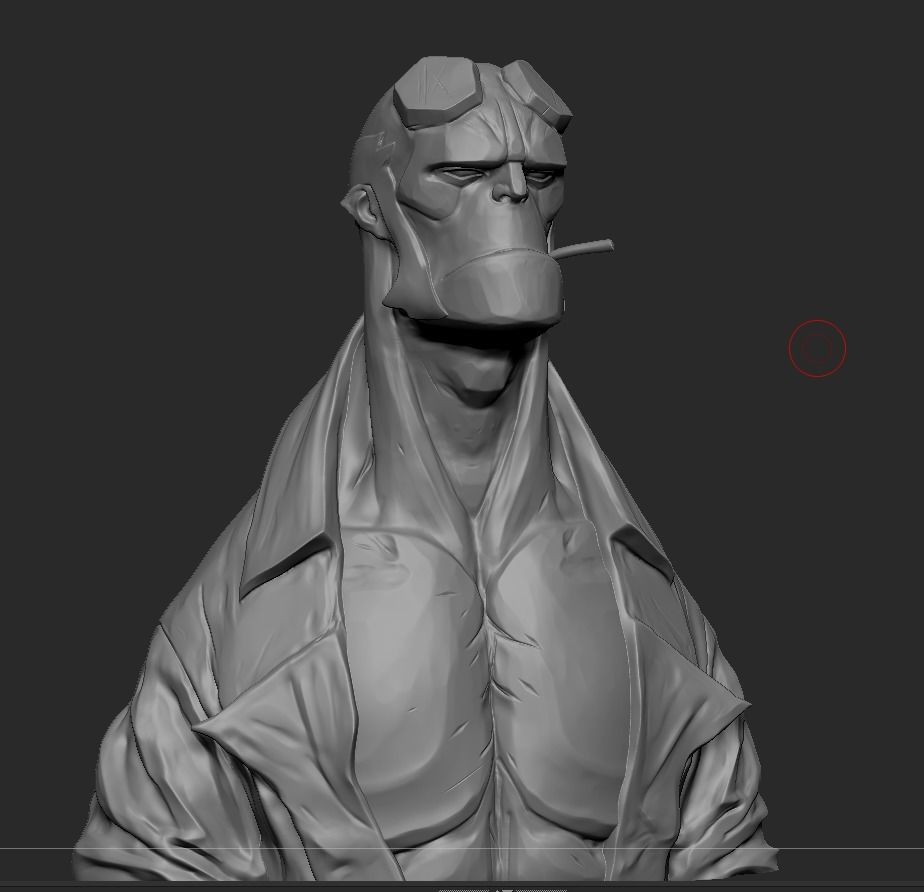 Hellboy Bust 3D print model_7