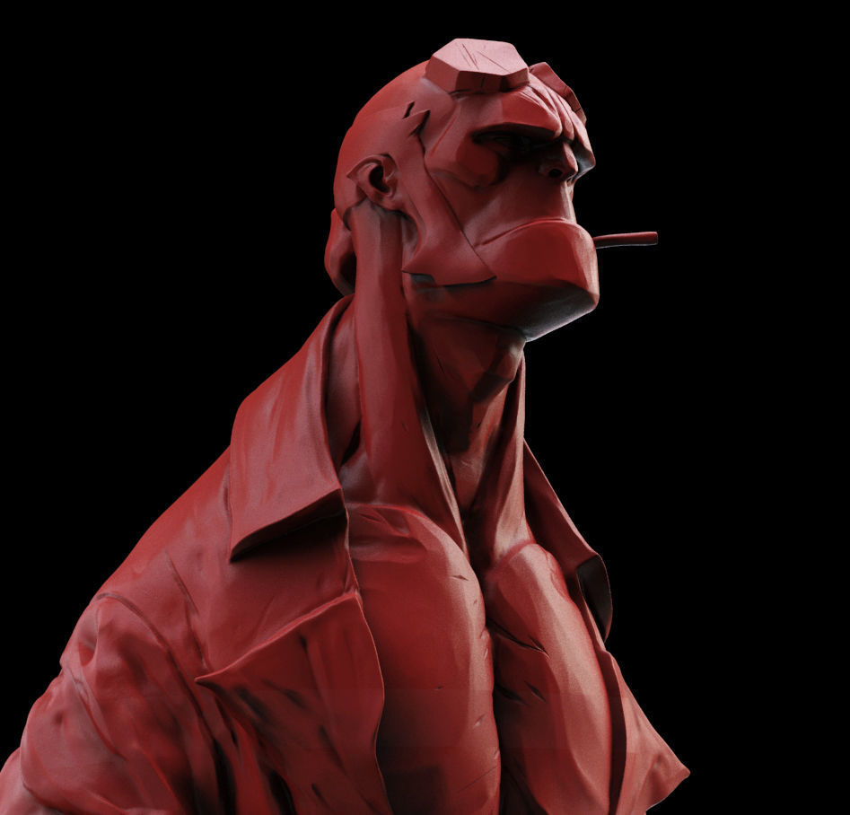 Hellboy Bust 3D print model_4
