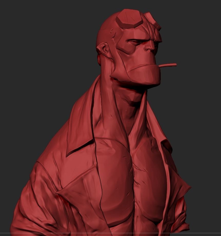 Hellboy Bust 3D print model_6