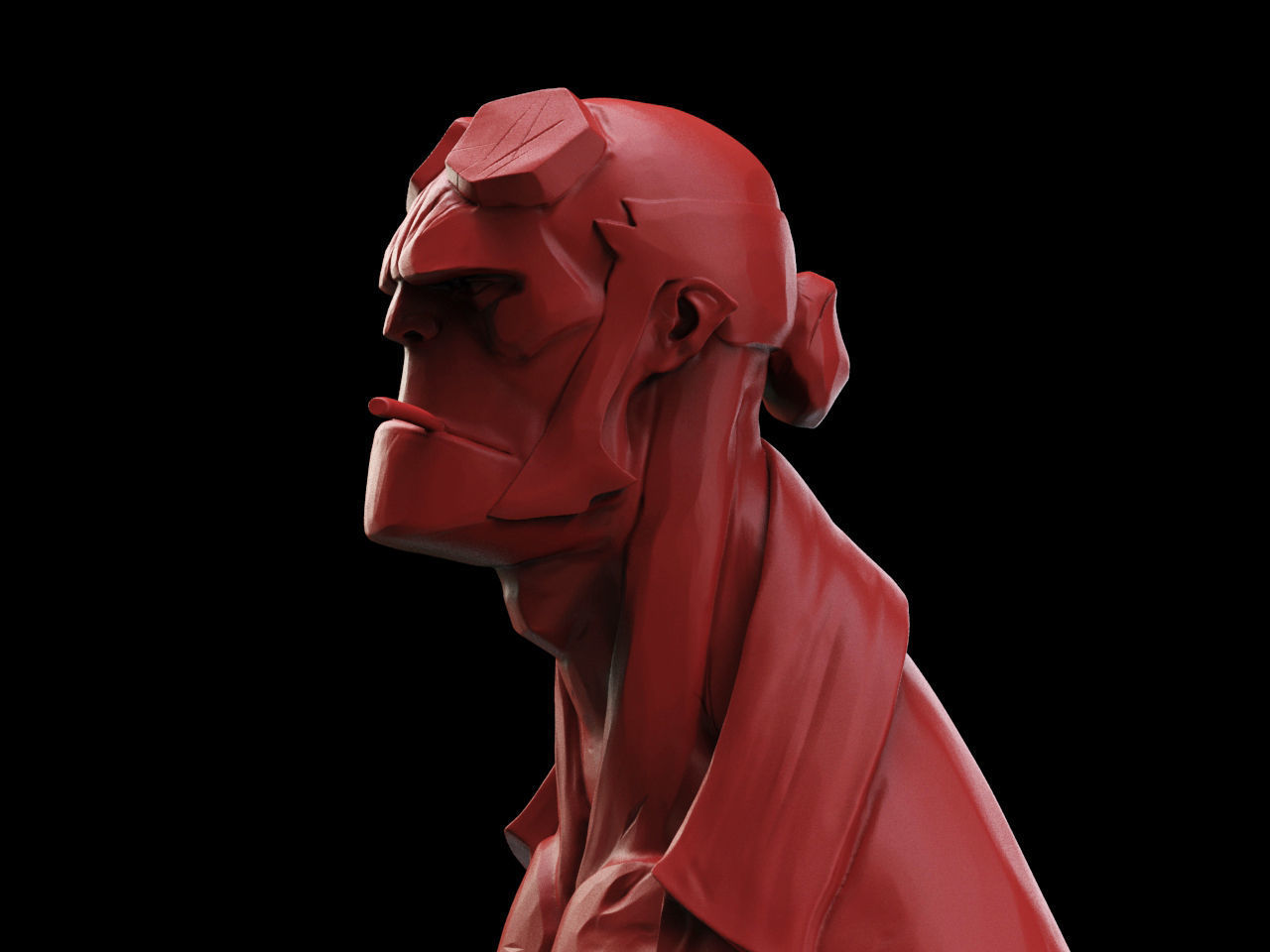 Hellboy Bust 3D print model_2