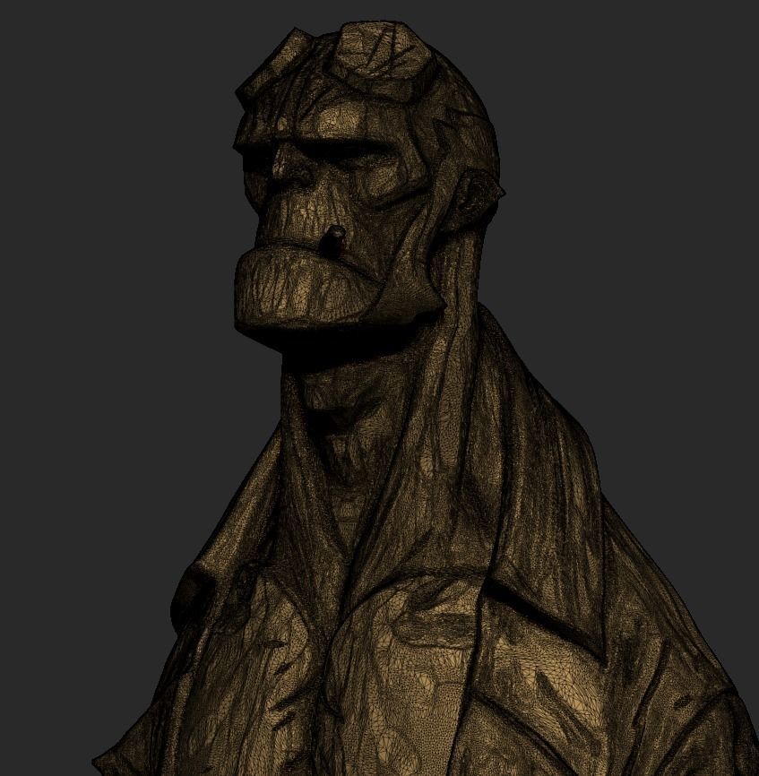 Hellboy Bust 3D print model_8