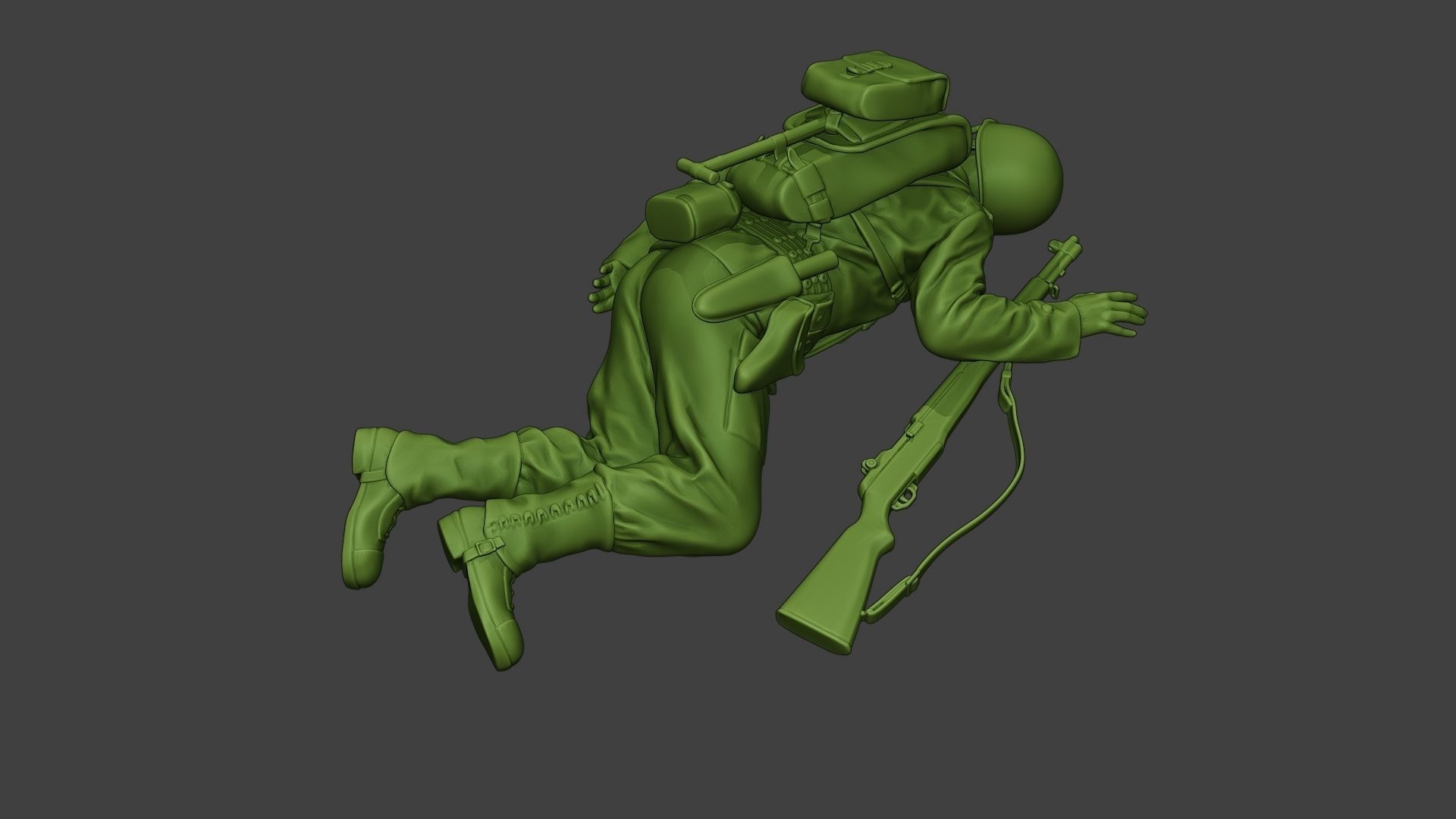 American soldier ww2 killed2 A11 3D print model_22