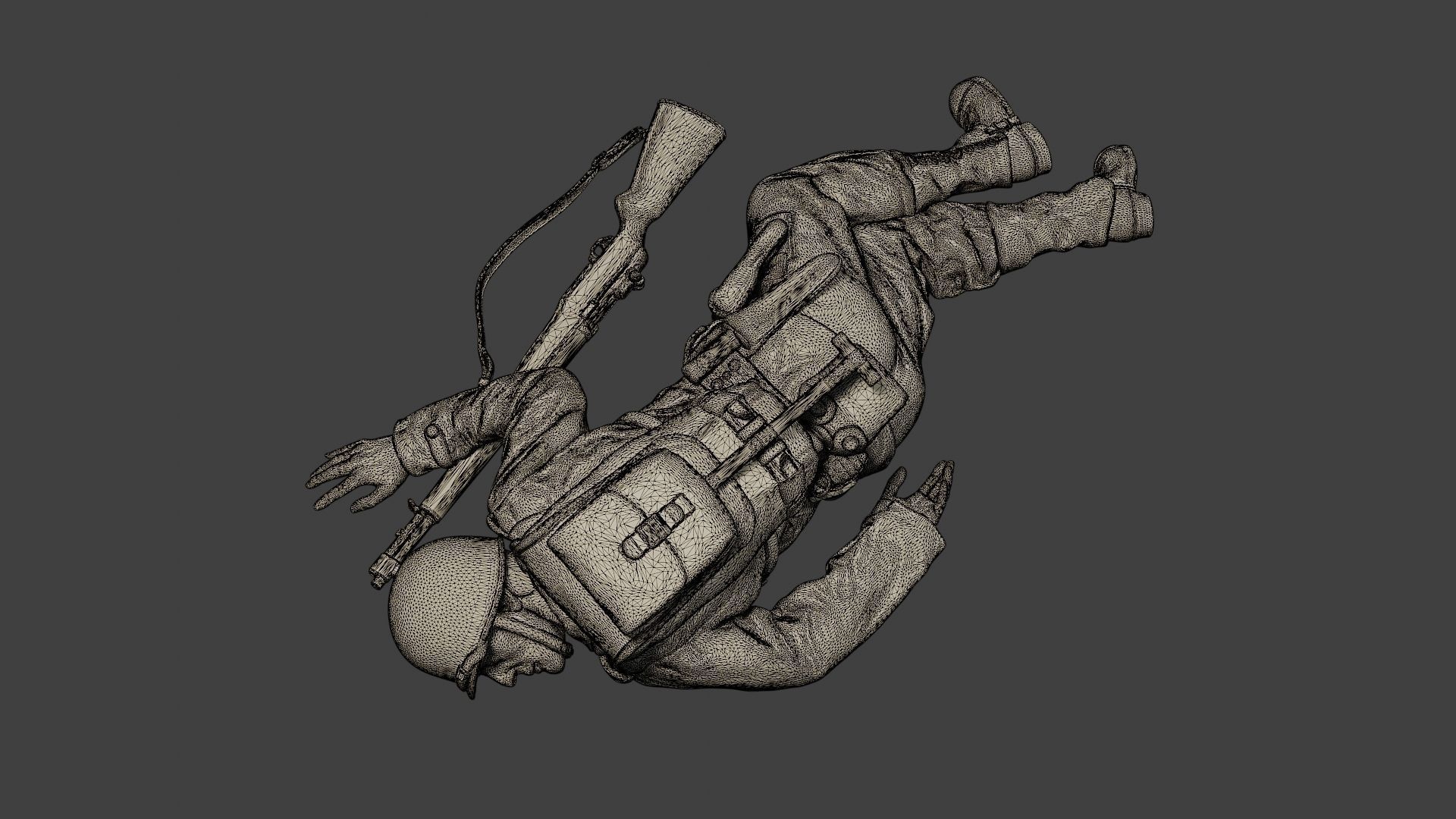 American soldier ww2 killed2 A11 3D print model_12