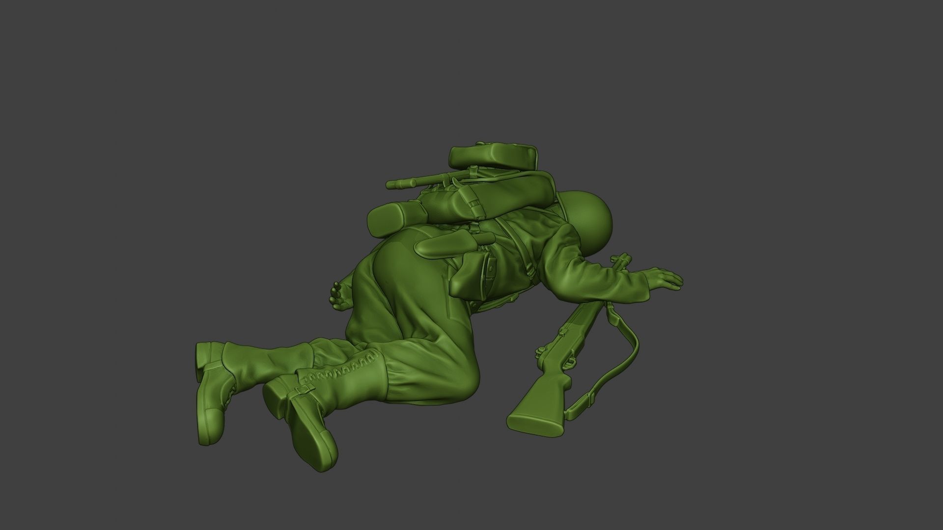 American soldier ww2 killed2 A11 3D print model_24