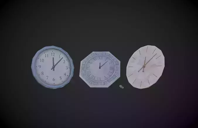 Wall Clocks - Stylized Low-poly 3D model Wall Clocks - Stylized Low-poly 3D model