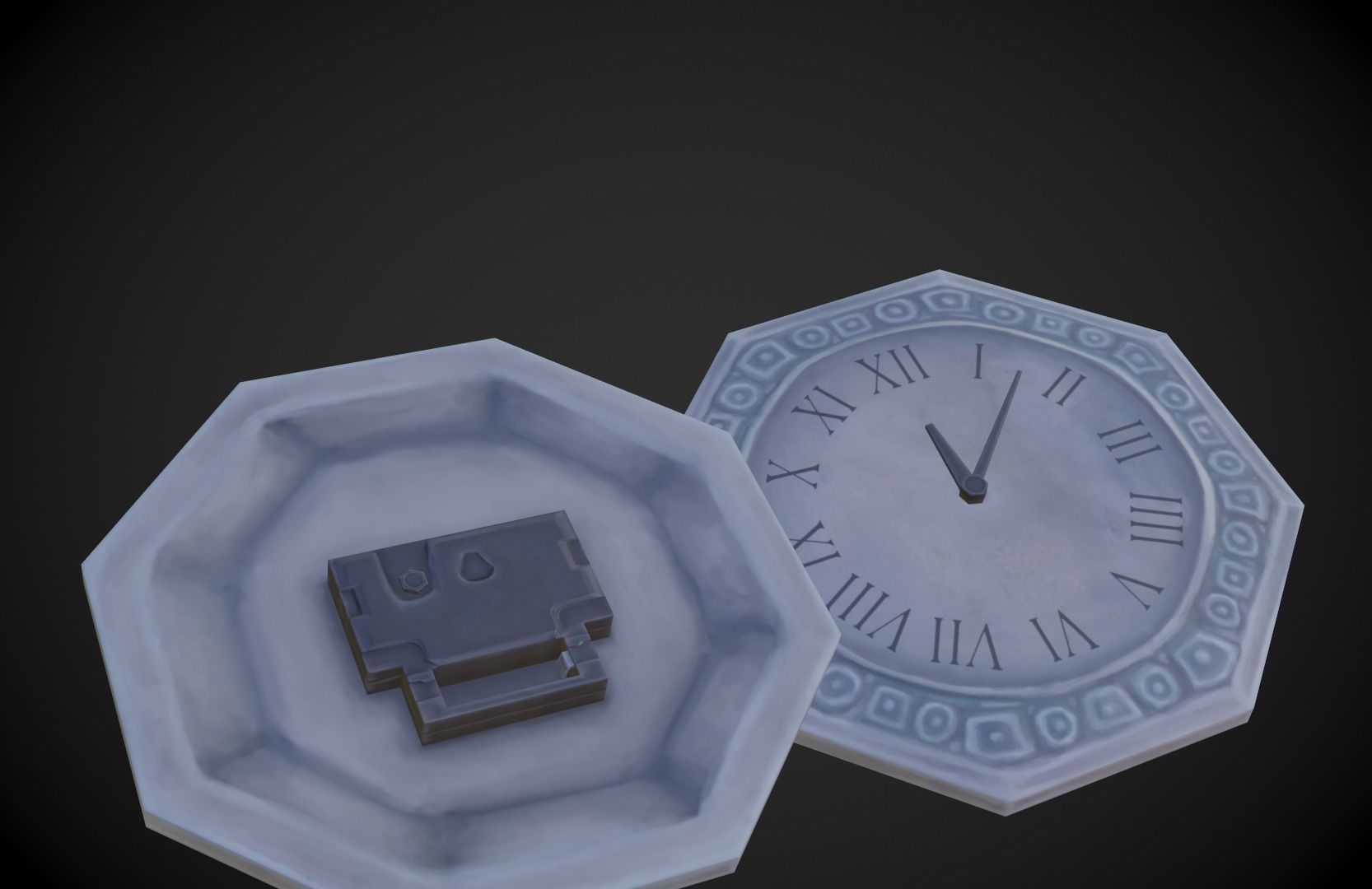 Wall Clocks - Stylized Low-poly 3D model_5