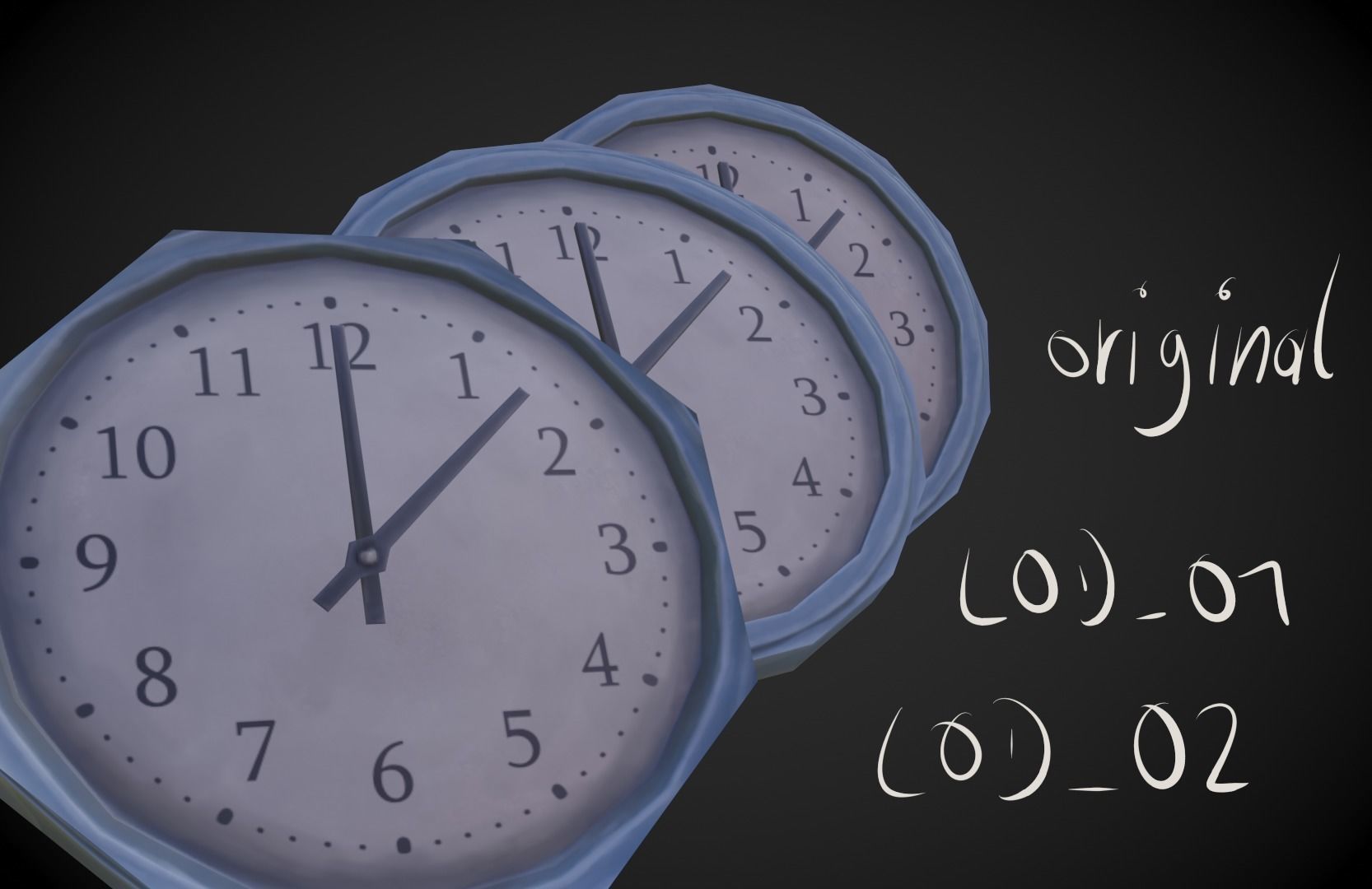 Wall Clocks - Stylized Low-poly 3D model_8