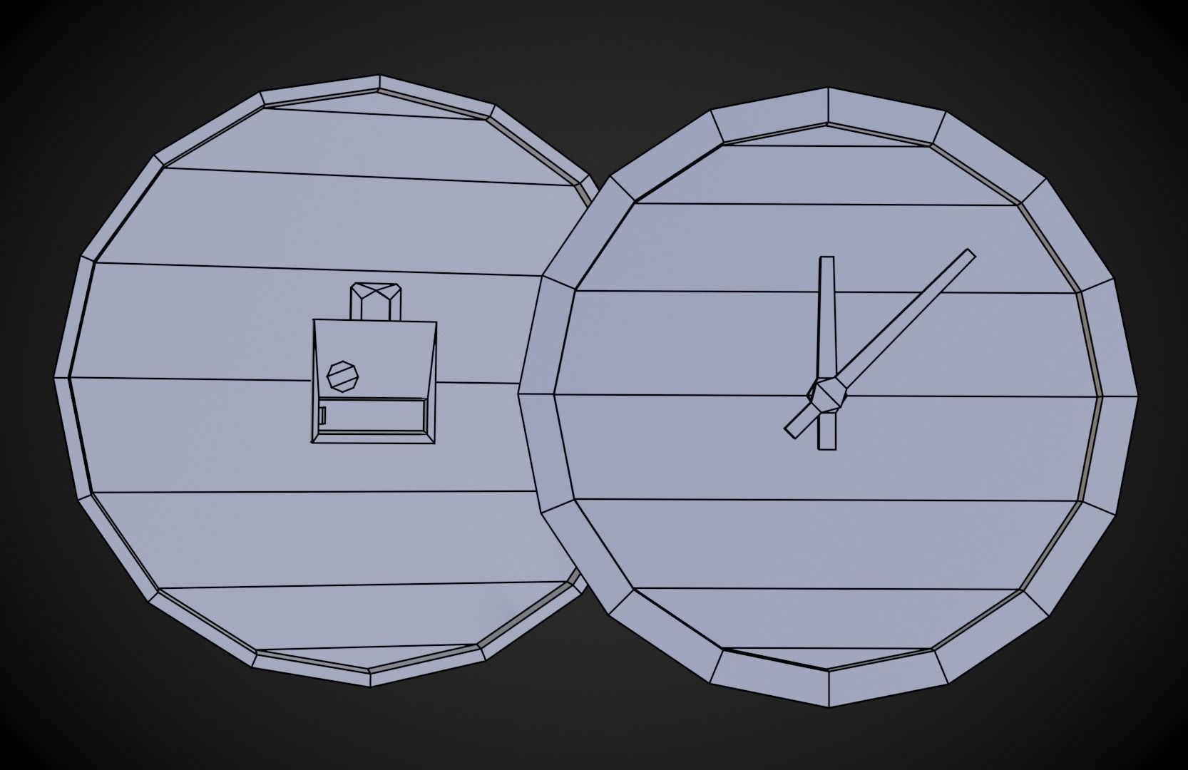 Wall Clocks - Stylized Low-poly 3D model_12