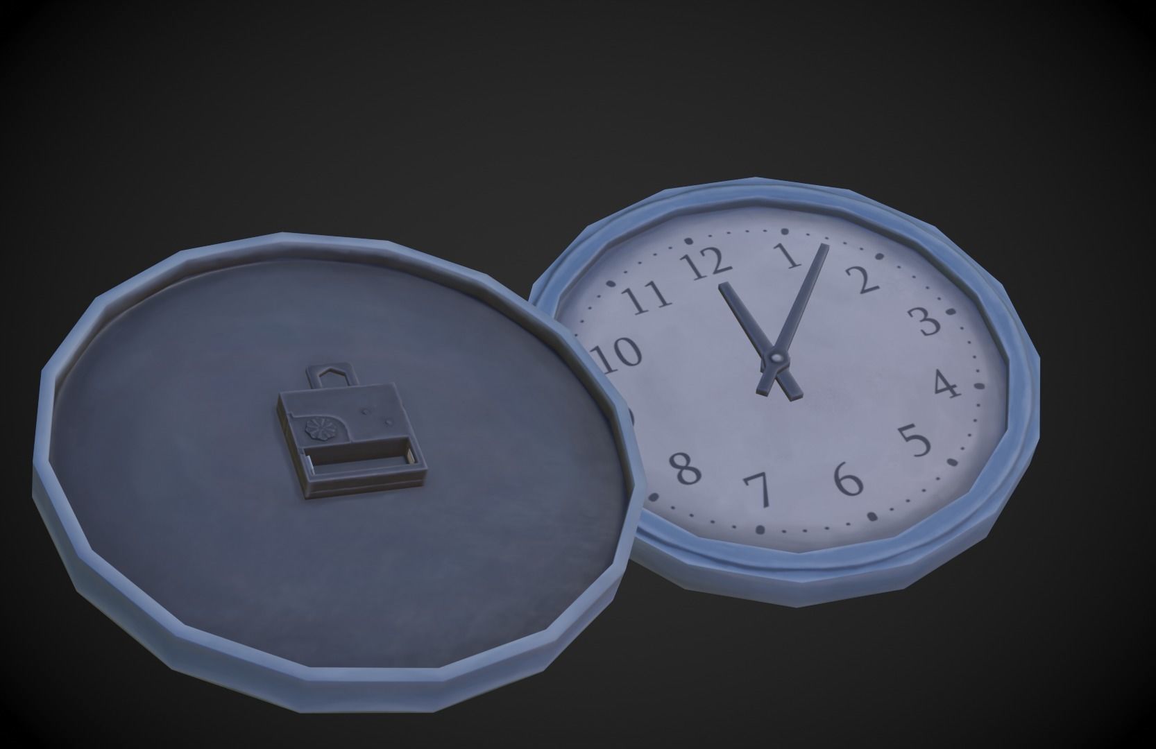 Wall Clocks - Stylized Low-poly 3D model_4