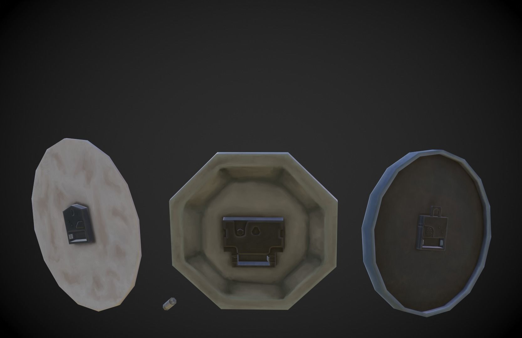 Wall Clocks - Stylized Low-poly 3D model_2