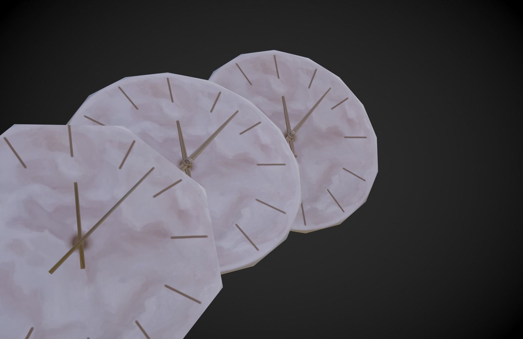 Wall Clocks - Stylized Low-poly 3D model_10