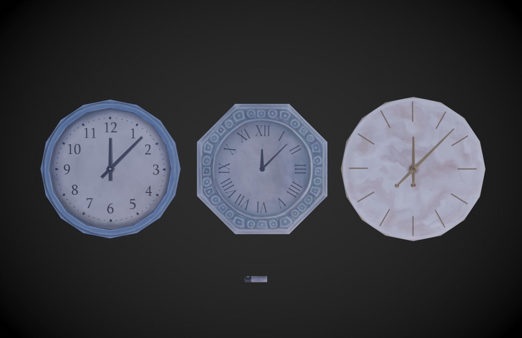 Wall Clocks - Stylized Low-poly 3D model_3