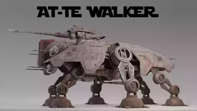 STAR WARS AT-TE Walker Rigged Model 3D model