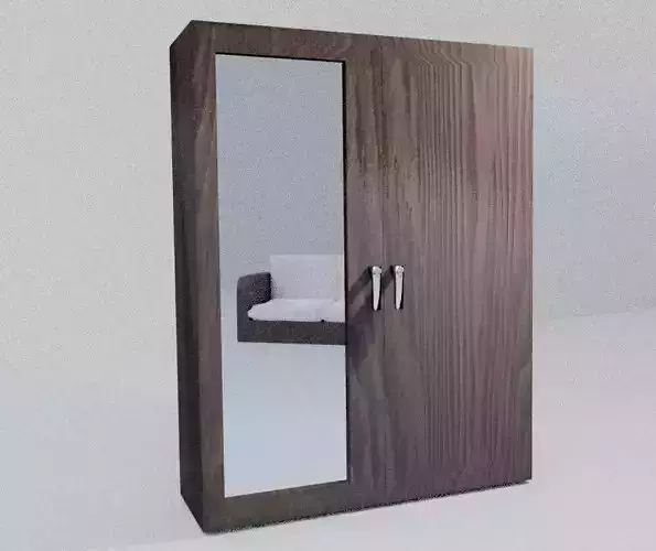 Cupboard with mirror Free low-poly 3D model
