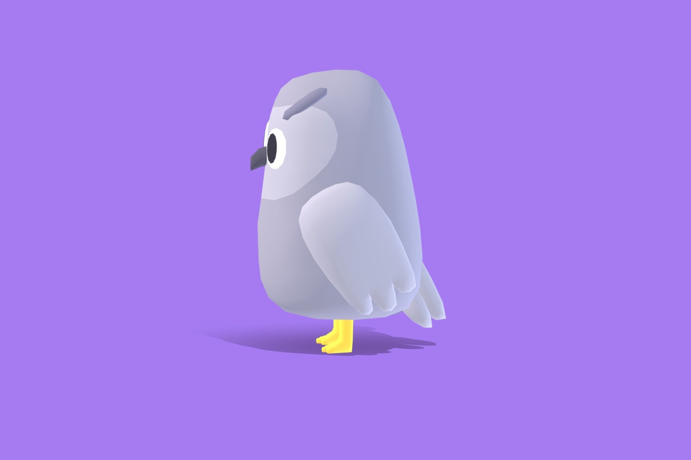 Snow Owl - Quirky Series Low-poly 3D model_2