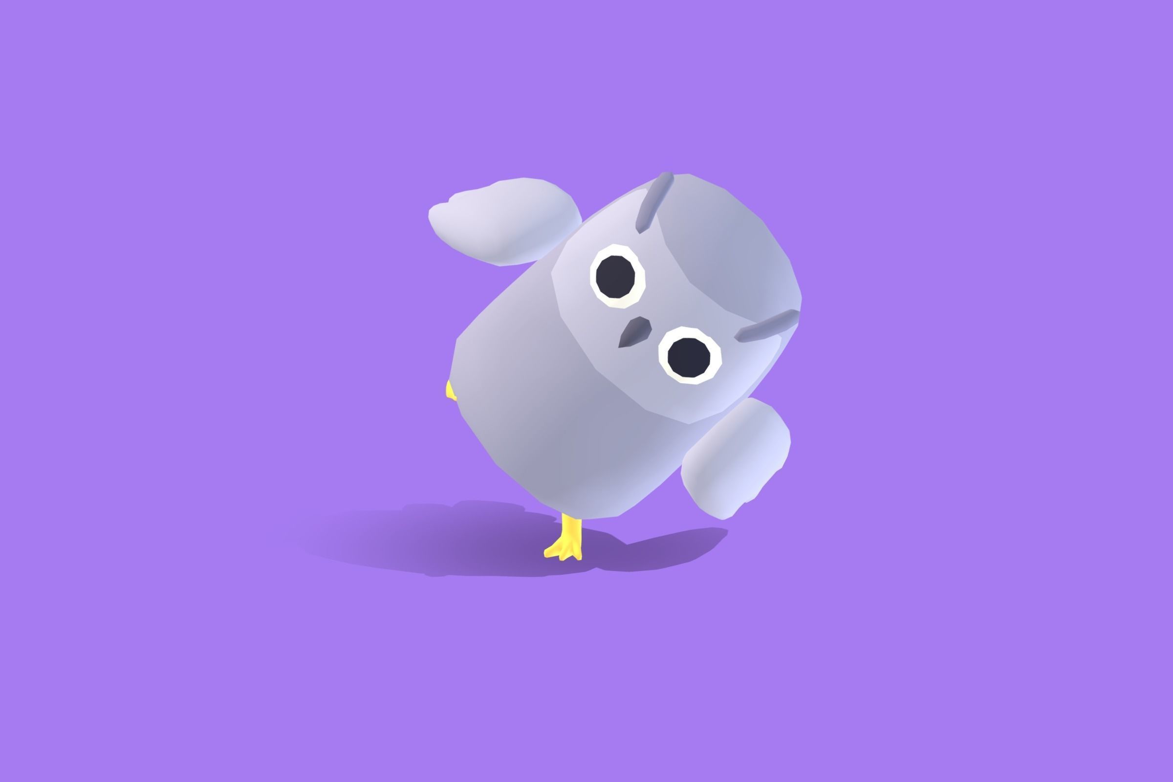 Snow Owl - Quirky Series Low-poly 3D model_9