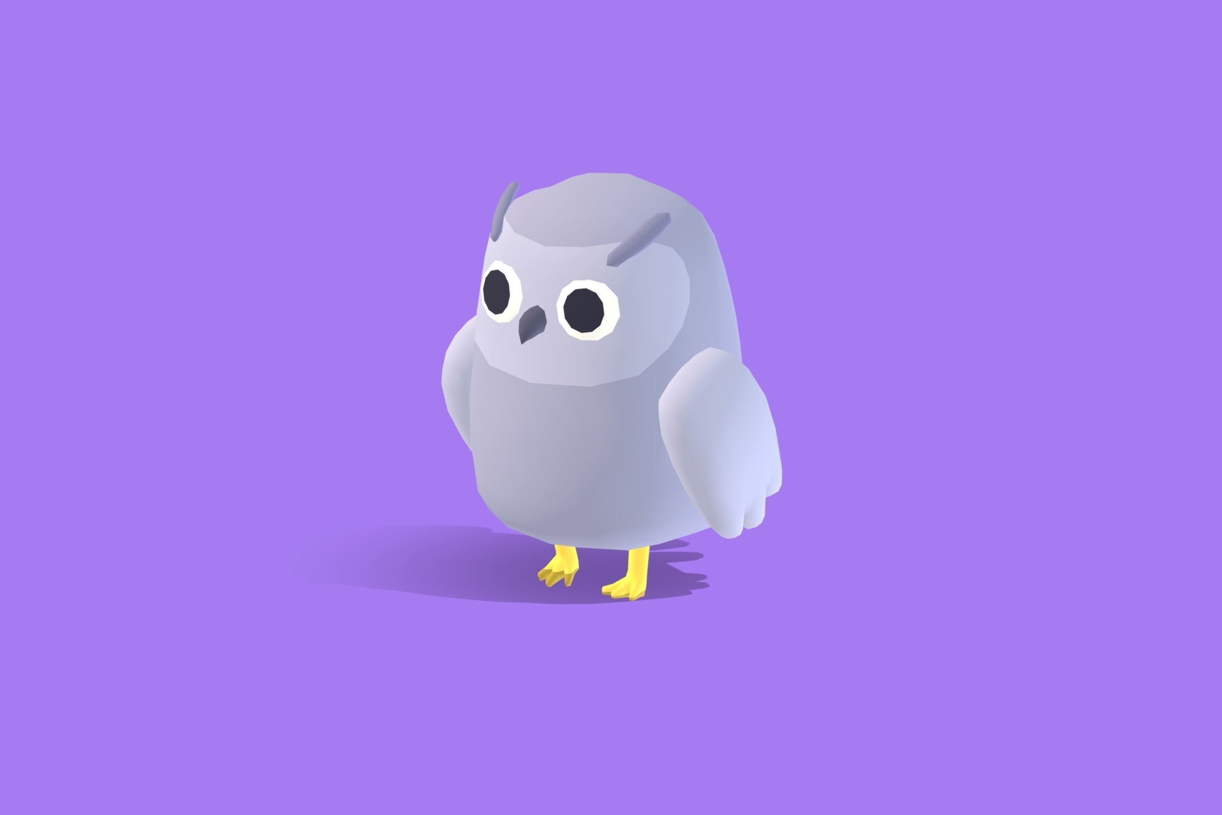 Snow Owl - Quirky Series Low-poly 3D model_8