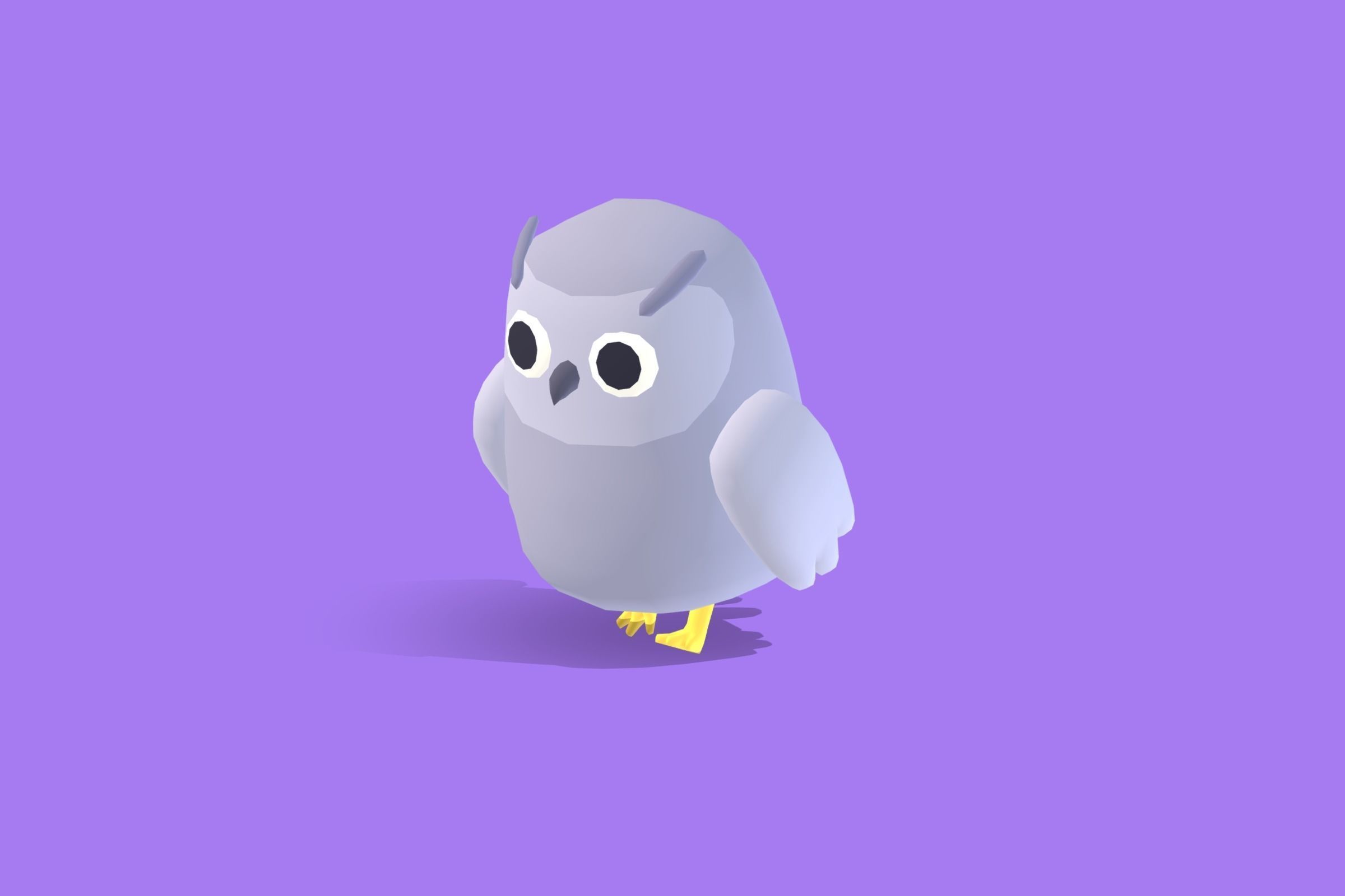 Snow Owl - Quirky Series Low-poly 3D model_10