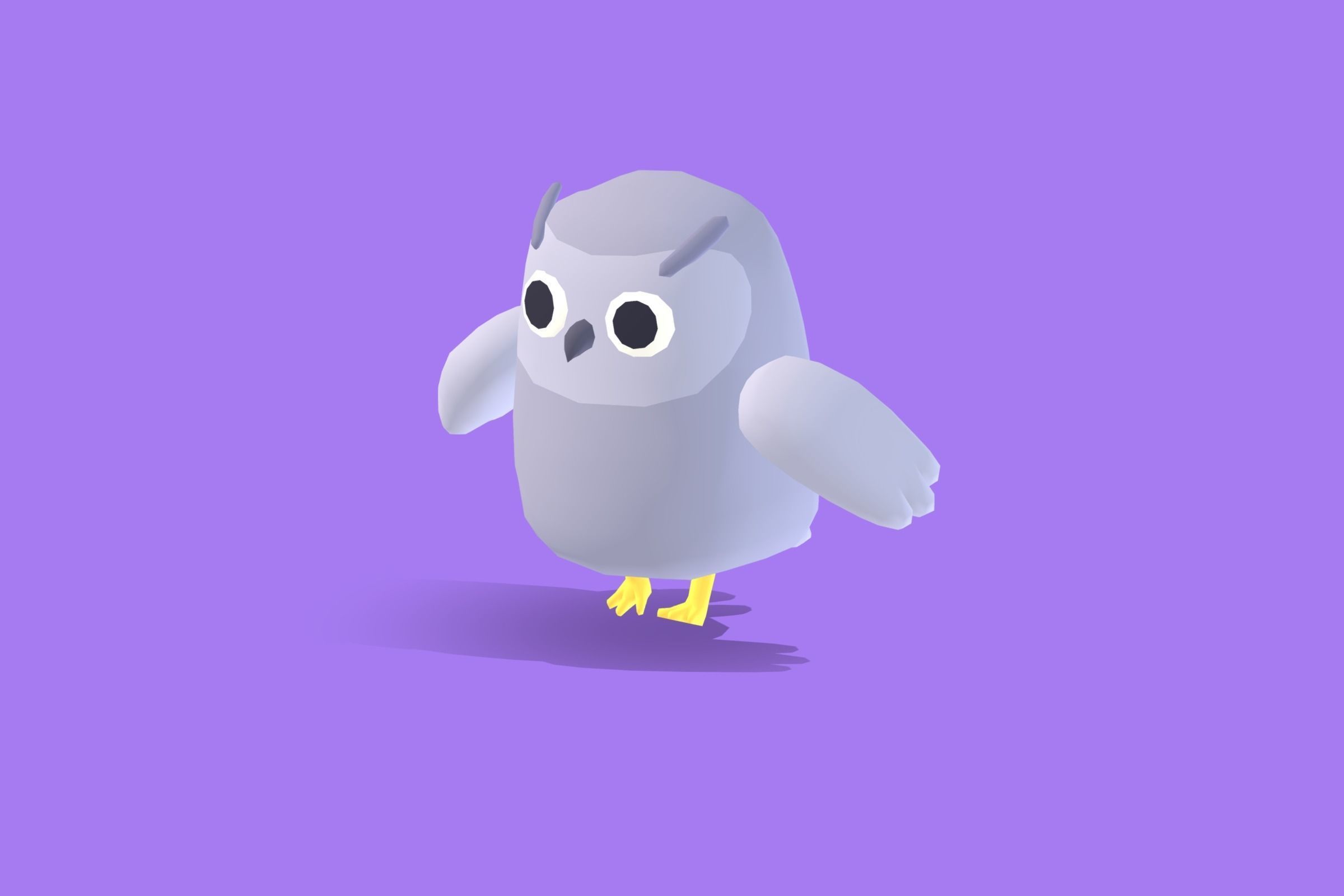 Snow Owl - Quirky Series Low-poly 3D model_5