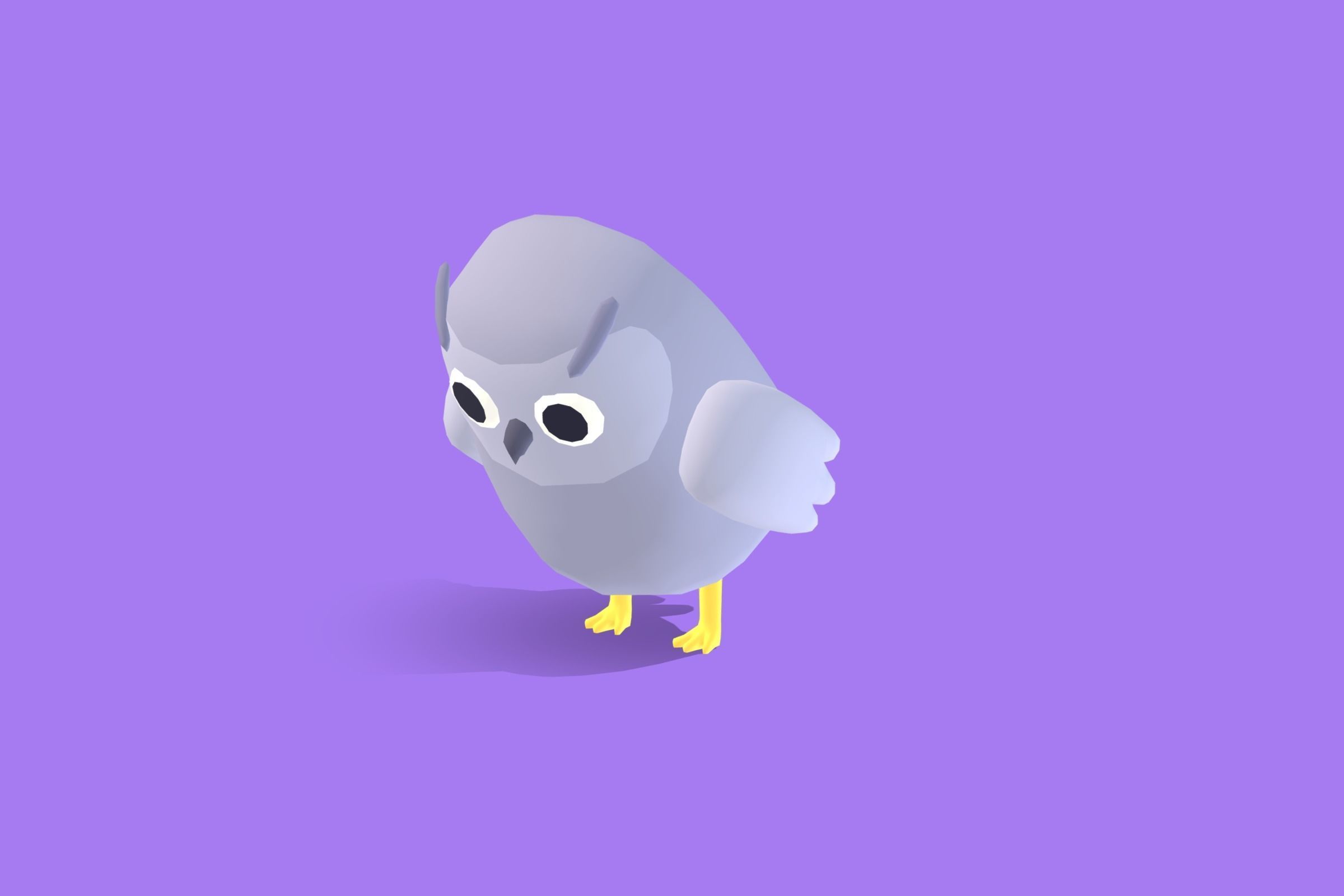 Snow Owl - Quirky Series Low-poly 3D model_6