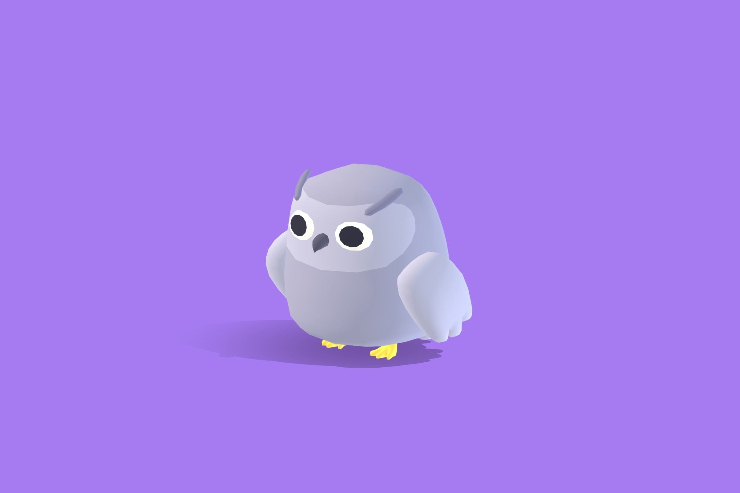 Snow Owl - Quirky Series Low-poly 3D model_12