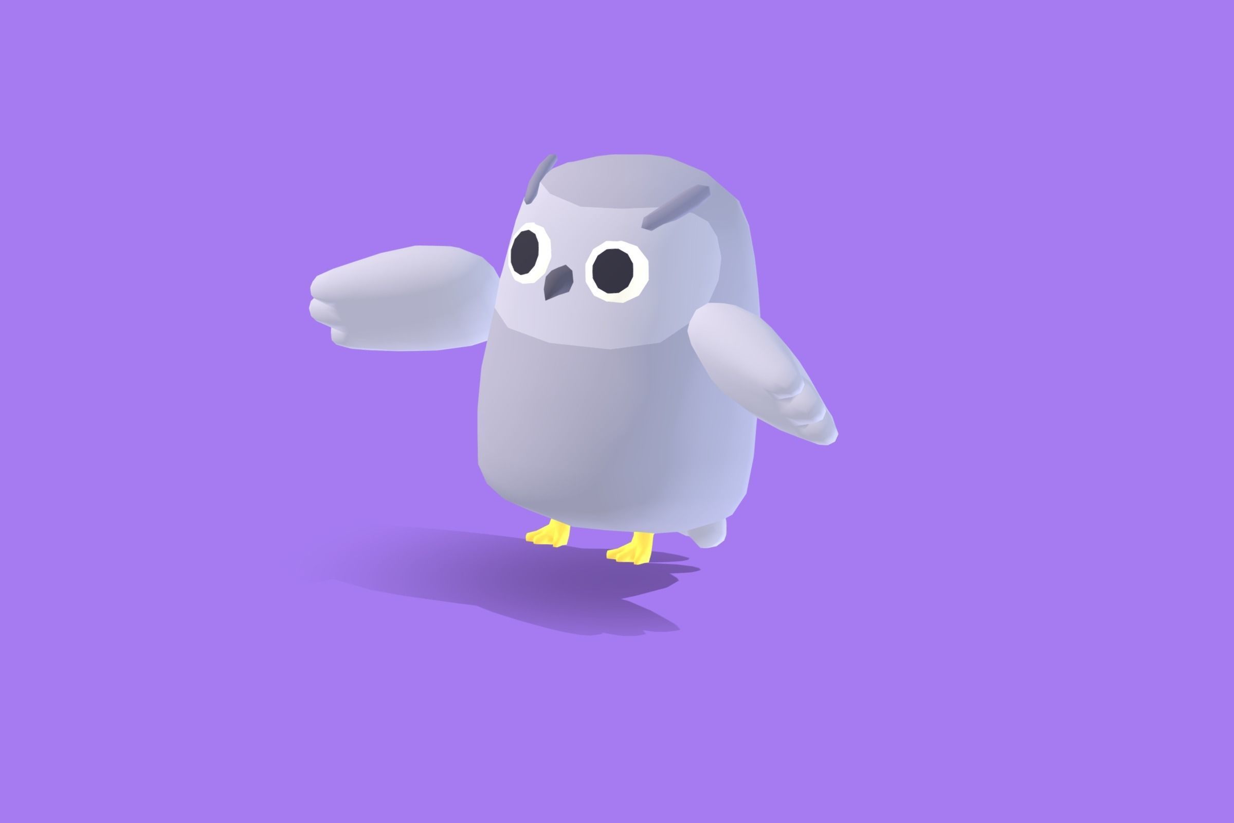 Snow Owl - Quirky Series Low-poly 3D model_11