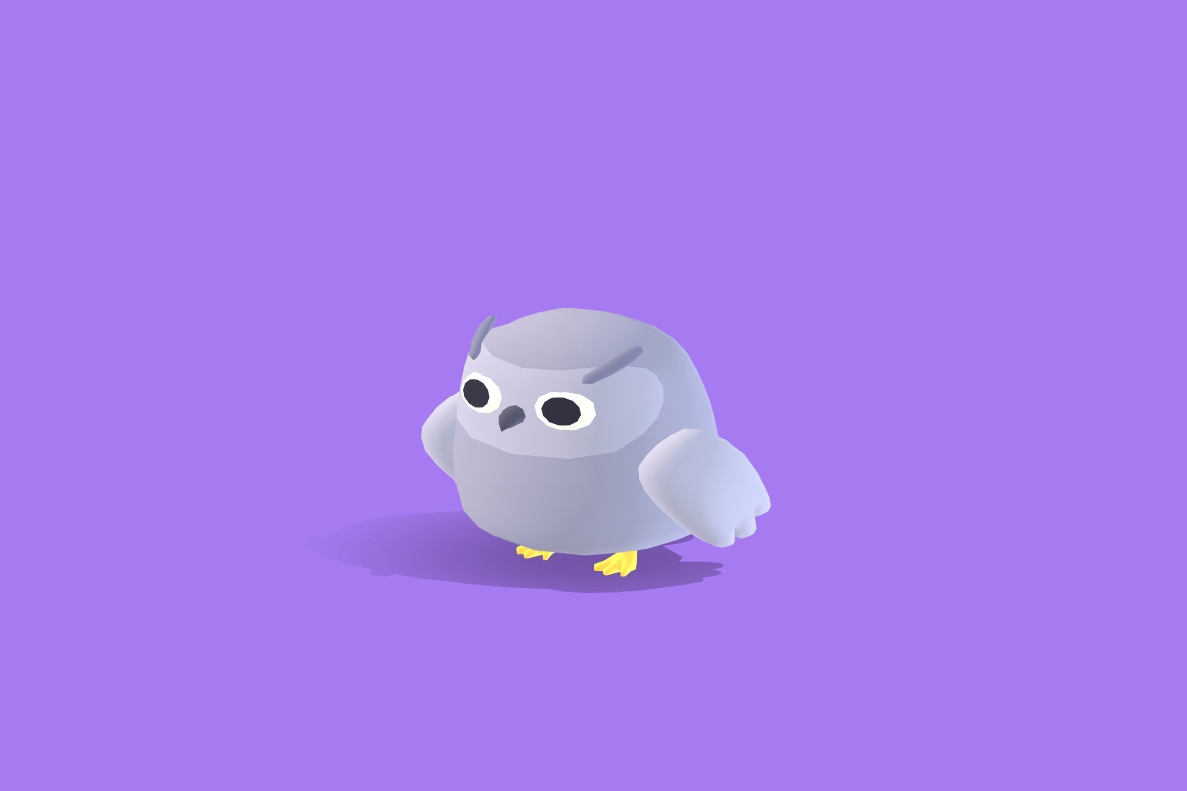Snow Owl - Quirky Series Low-poly 3D model_4