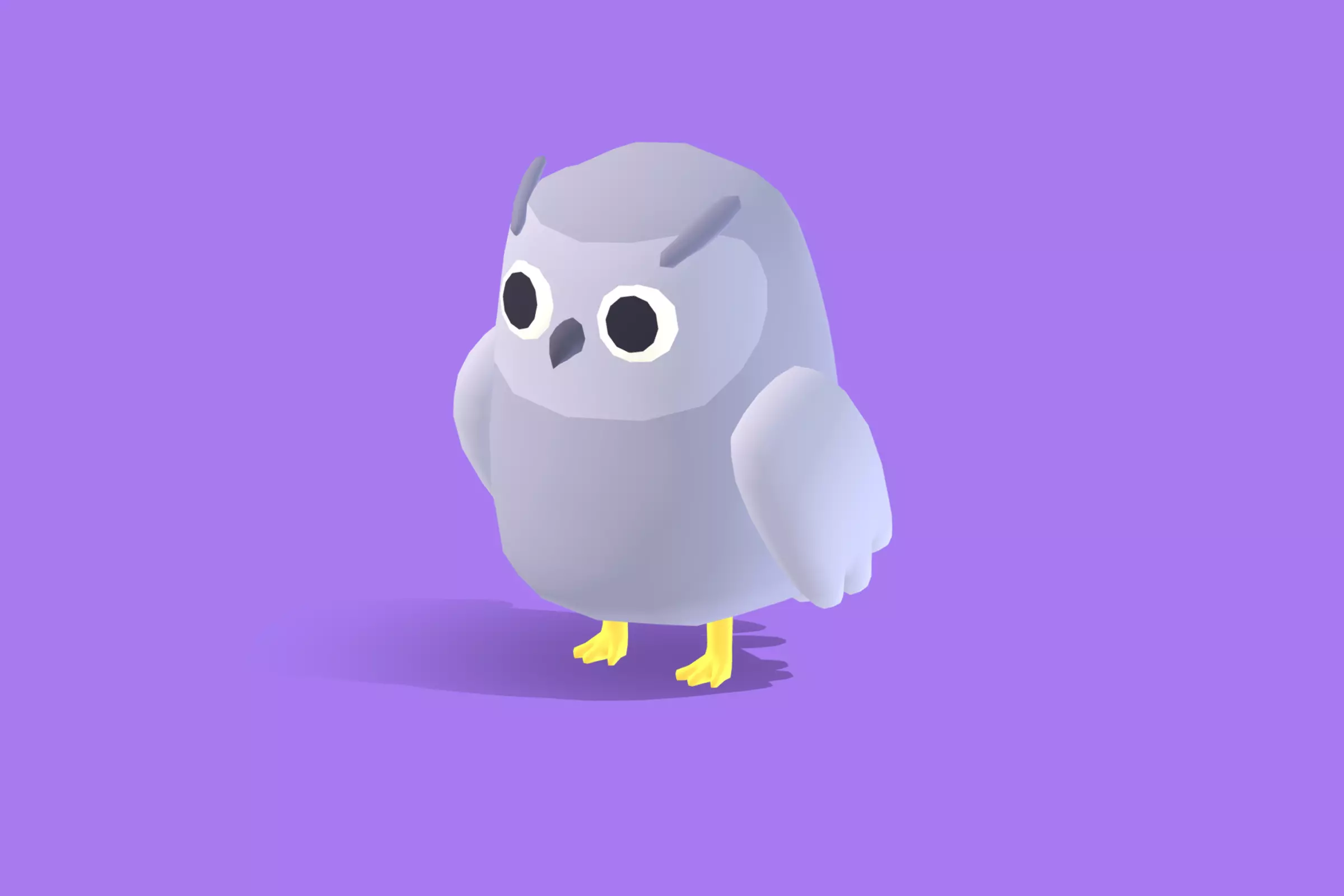 Snow Owl - Quirky Series Low-poly 3D model_0