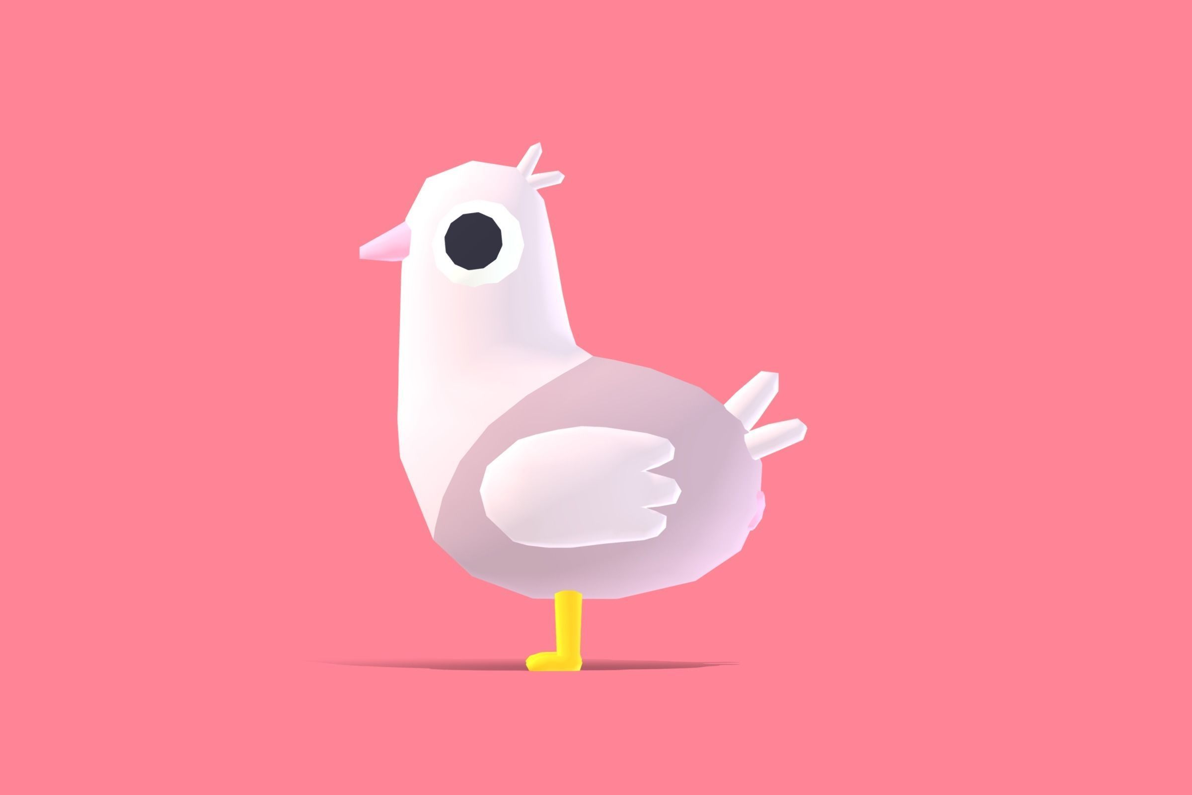 Dove - Quirky Series Low-poly 3D model_2