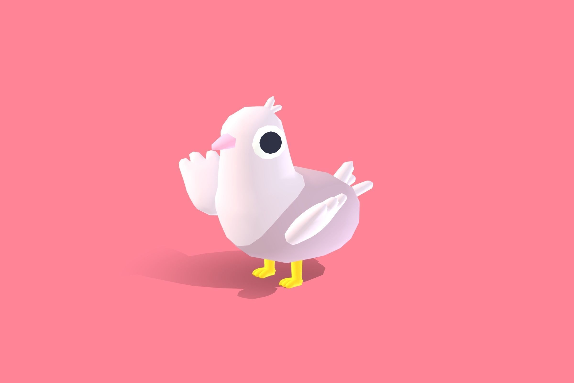 Dove - Quirky Series Low-poly 3D model_11