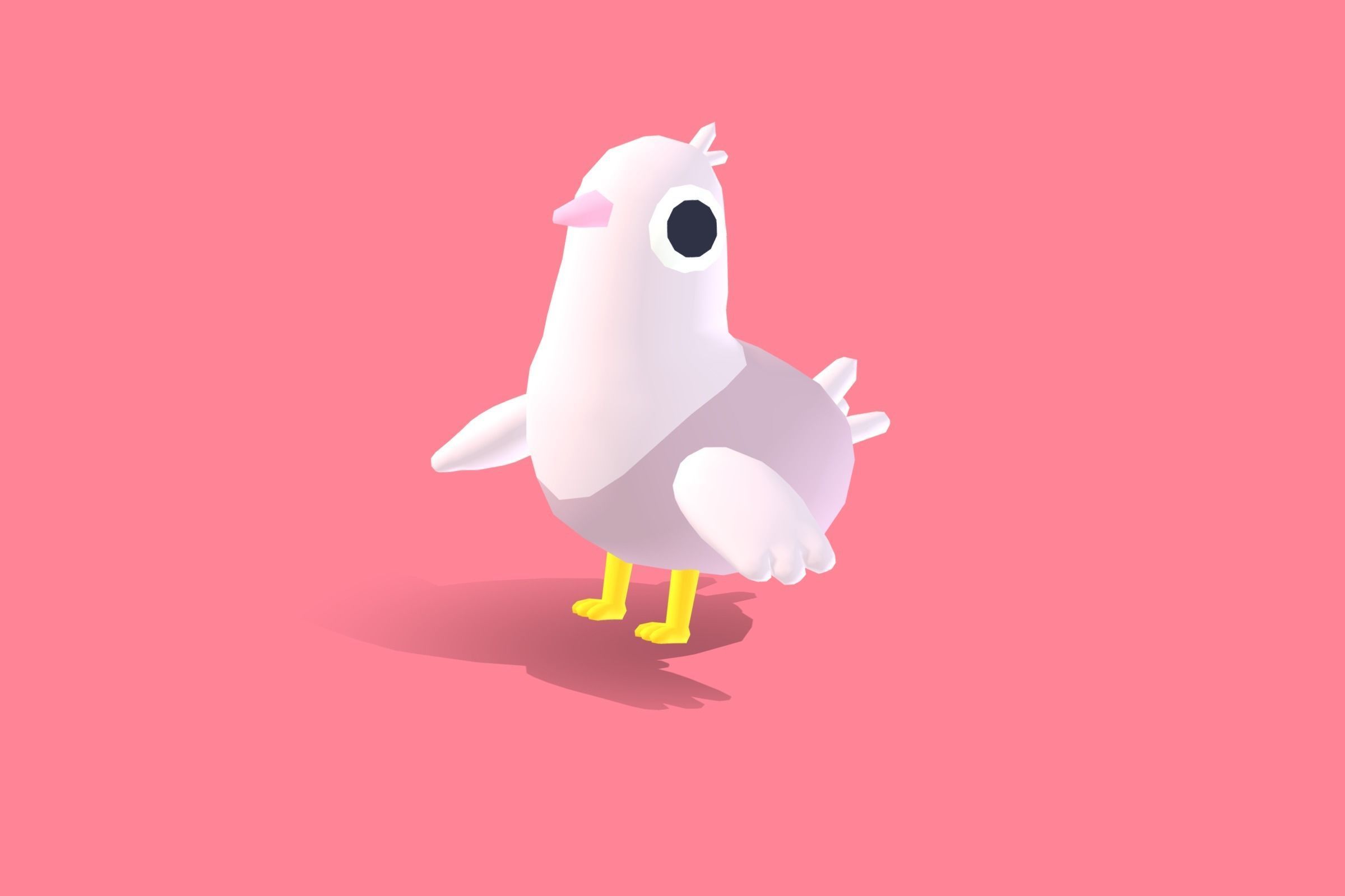 Dove - Quirky Series Low-poly 3D model_9